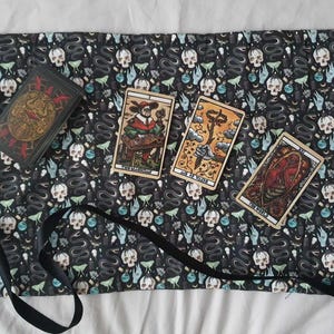 Tapete de tarot portátil, paño de lectura/tarot, envoltura de cartas de tarot, decoración de paño de altar.
