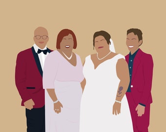 Custom Faceless Family Portrait: Personalized Digital Illustration (Digital Art)