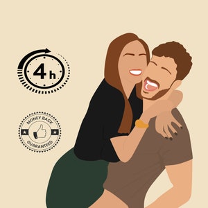 Custom Digital Couple Portrait From Photo, Custom Portrait, Faceless Portrait Print,  Faceless Digital Portrait