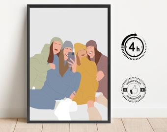 Custom Faceless Portrait Illustration: Personalized Digital Art (Digital File)