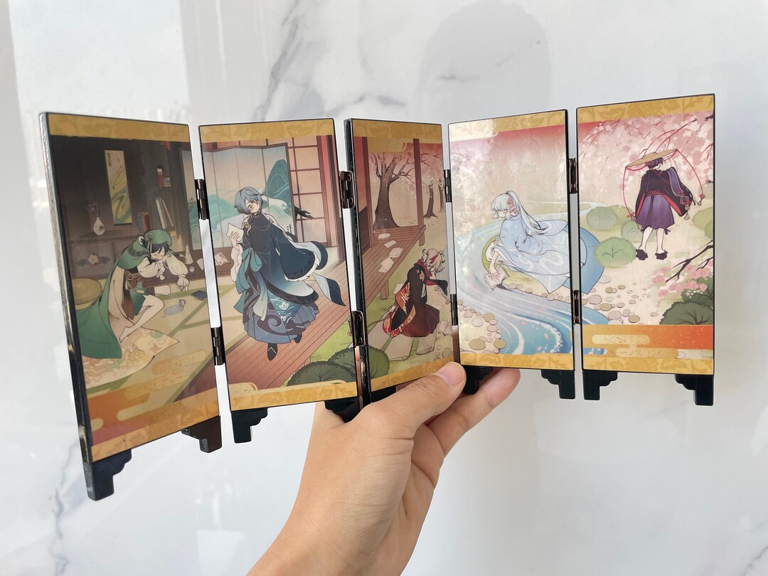 Genshin Impact Irodori Festival Folding Screen Genshin Table Etsy