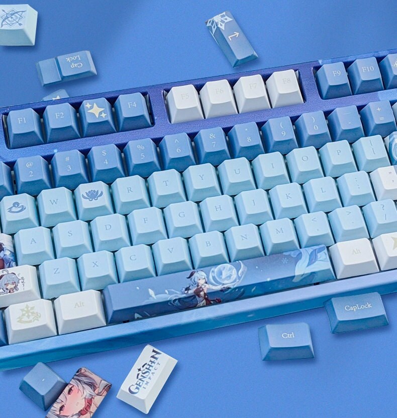 Genshin Impact Ganyu Keycap Set 129 PBT Key Caps for Etsy Australia