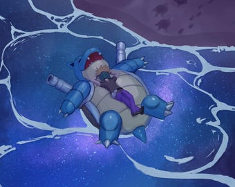 Blastoise and Blue 11"x17" Print