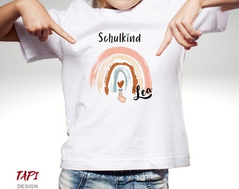 Schoolchild T-Shirt 2024 with Rainbow for Girls | Enrollment | Shirt for school beginners | T-shirt school child | School child 2024