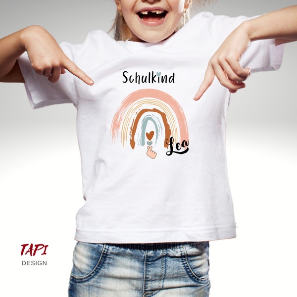 Schoolchild T-Shirt 2024 with Rainbow for Girls | Enrollment | Shirt for school beginners | T-shirt school child | School child 2024