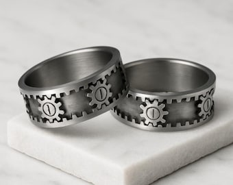 Steampunk Spinner Band | Stainless Steel Fidget Jewelry for Gear Lovers