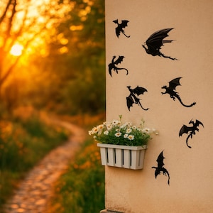 3D Dragon Wall Decal – Fantasy Wall Art in Dark Blue, Mythical Creature Home Decor for Bedroom, Living Room, Room, or Office Wall Decoration