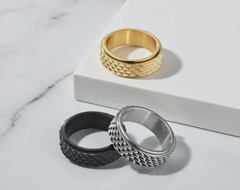 Spinner Dragon Scale Metal Ring - Fidget Anxiety Band