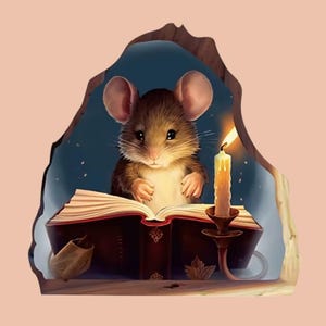 Cute Mouse Hole Wall Decal for Nursery or Kids Room, Funny Vinyl Mouse Sticker for Baseboard or Wall Decor, Waterproof Cartoon Room Accent