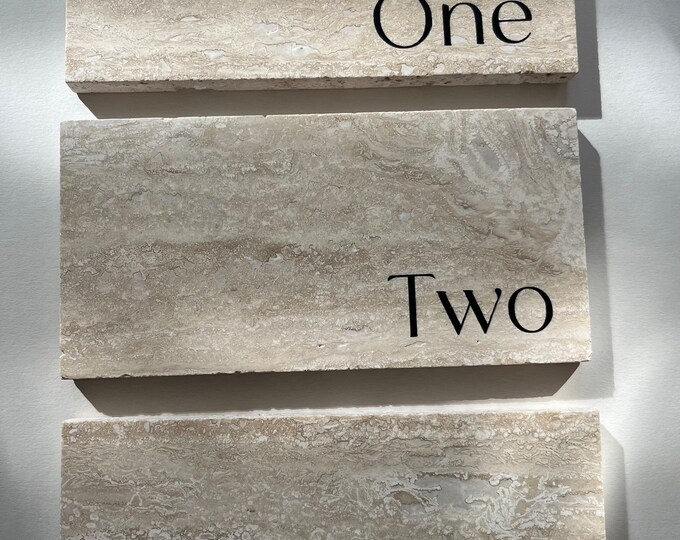 Classic Travertine Stone Table Numbers Numerical - Etsy