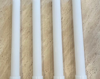 Tall Ribbed Pillar Candle Set