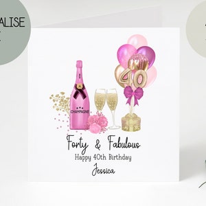 40th birthday card | greetings card | birthday day card for her | personalised card | gift | forty | happy birthday | birthday card