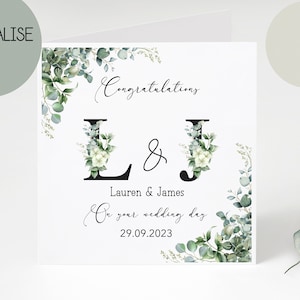 Personalised wedding card | floral Design | simple | classic card | wedding card | wedding gift | Mr & Mrs | wedding | wedding day card