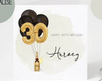 30th birthday card | greetings card | birthday day card for him | personalised card | gift | thirty | happy birthday | birthday card