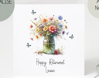 Retirement Card | Happy Retirement Card | Retirement Card for woman | Handmade personalised with name