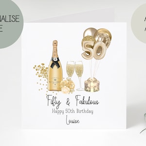 50th birthday card | greetings card | birthday day card for her | personalised card | gift | thirty | happy birthday | birthday card