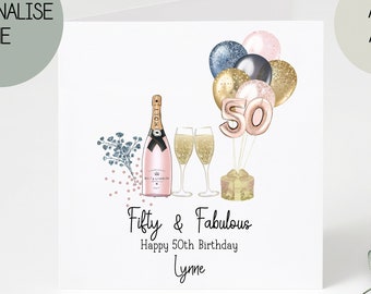 50th birthday card | greetings card | birthday day card for her | personalised card | gift | thirty | happy birthday | birthday card