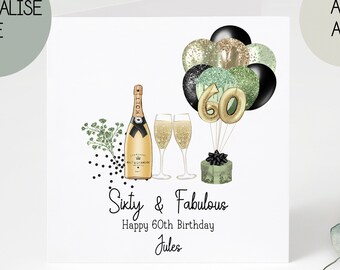 personalised 60th birthday cards | greetings card |