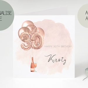 30th birthday card | greetings card | birthday day card for her | personalised card | gift | thirty | happy birthday | birthday card