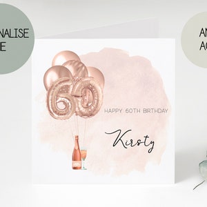 60th birthday card | greetings card | birthday day card for her | personalised card | gift | Sixty | happy birthday | birthday card