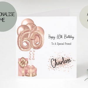 60th birthday card | greetings card | birthday day card for her | personalised card | gift | Sixty | happy birthday | birthday card