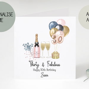 30th birthday card | greetings card | birthday day card for her | personalised card | gift | thirty | happy birthday | birthday card