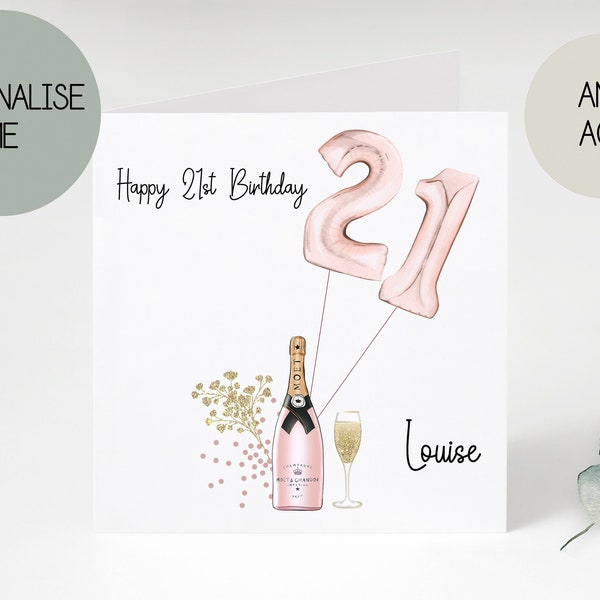 21st Birthday Card - Etsy UK