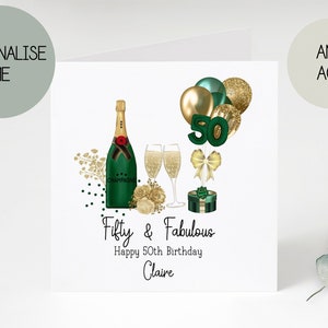 50th birthday card | greetings card | birthday day card for her | personalised card | gift | thirty | happy birthday | birthday card