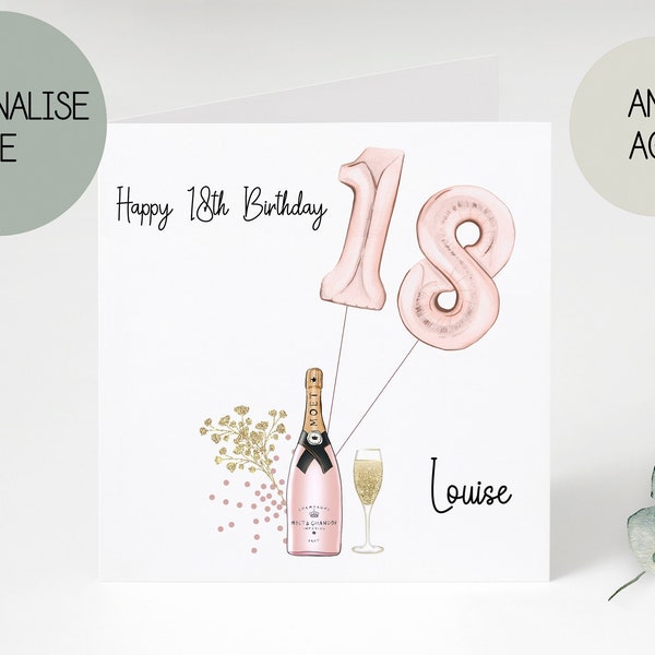 18th birthday card | greetings card | birthday day card for her | birthday card for 18th birthday | 18th Birthday gift for her