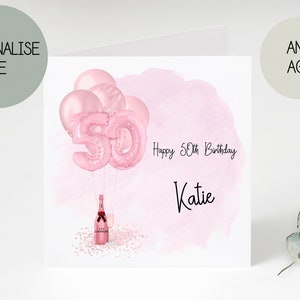 50th birthday card | greetings card | birthday day card for her | personalised card | gift | fifty | happy birthday | birthday card