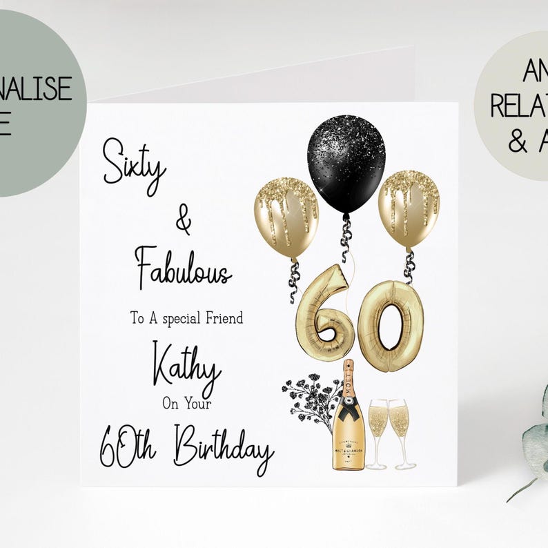 Personalised 60th Birthday Cards | Greetings Card | - Etsy
