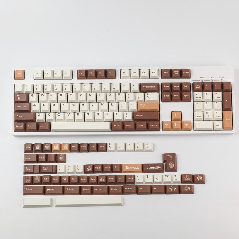 166 Keys Retro Keycap Tiramisu Keycap Set Brown Keycaps Etsy Australia