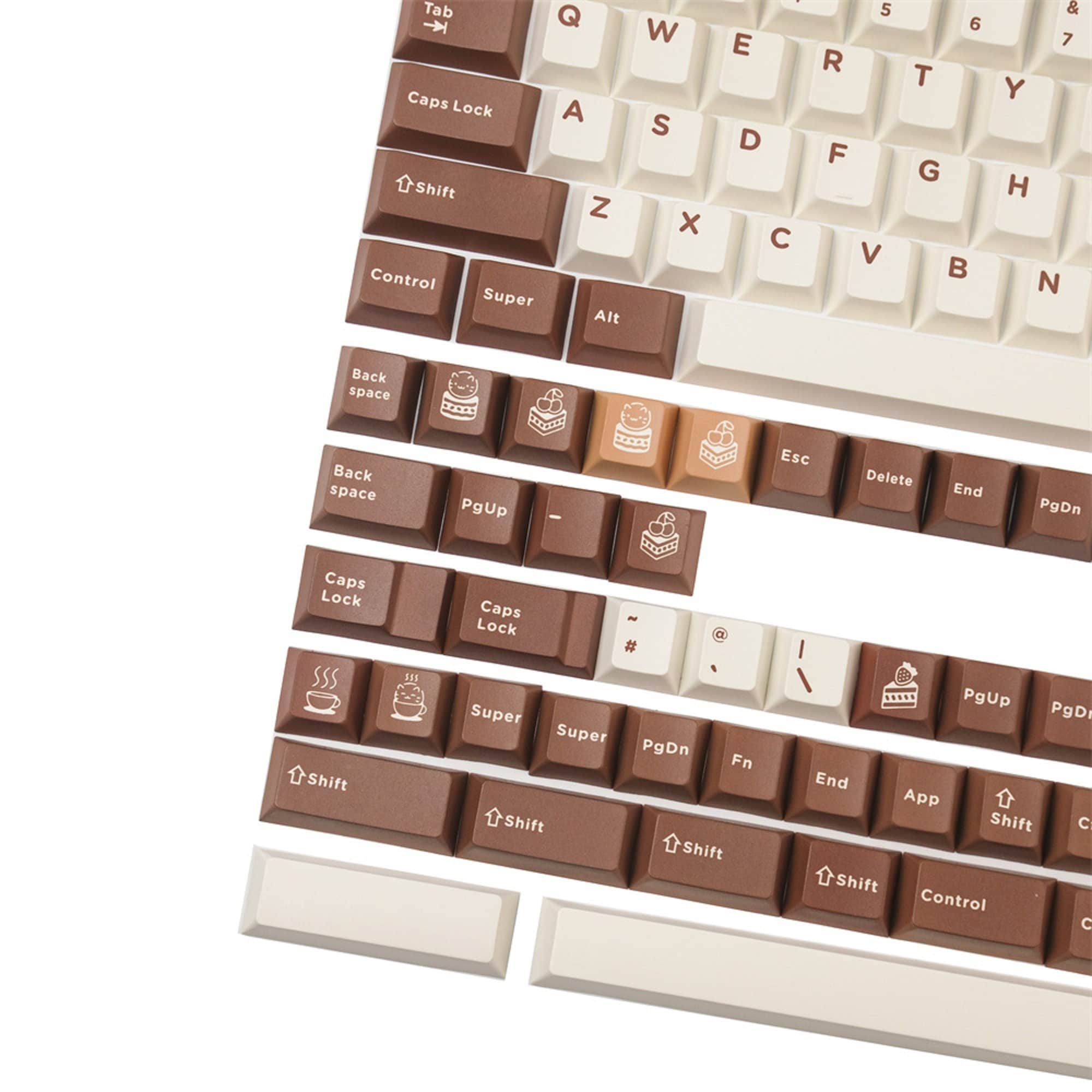 166 Keys Retro Keycap Tiramisu Keycap Set Brown Keycaps Etsy