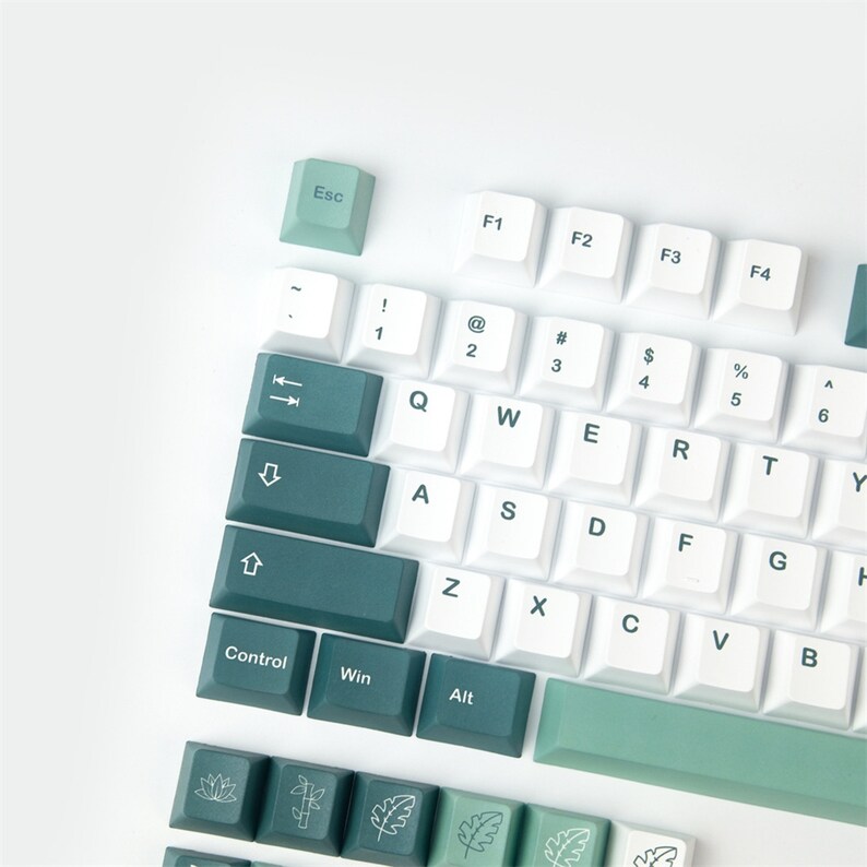 135 Keys Bamboo Themed Keycaps Set Green Gradient Keycap - Etsy UK