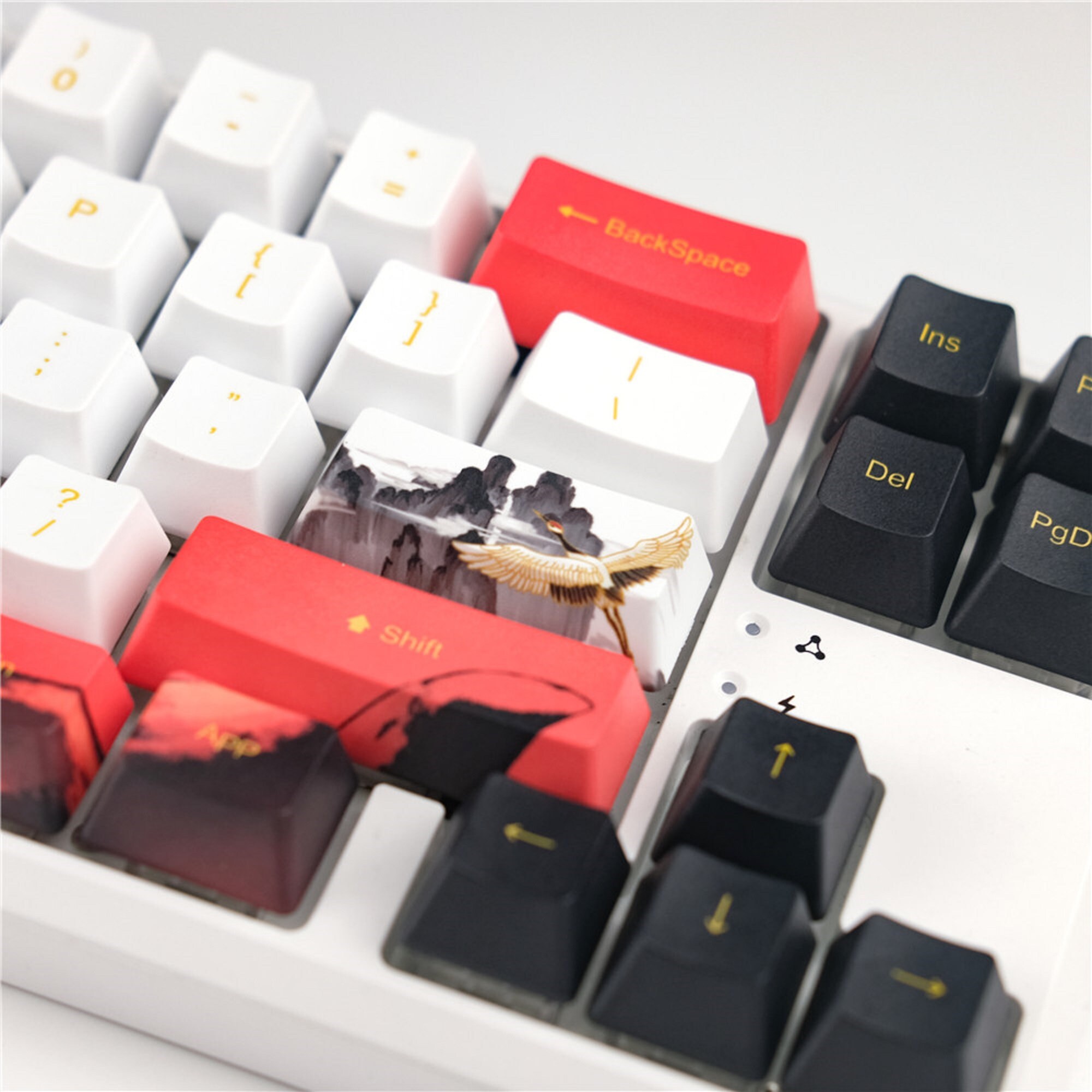 Cool Gold Mountain Keycaps, Black Gray Gradient Keycap Set, Cherry Profile  Keycap Set, Keyboard Accessories, Keyboard Decoration Keycaps. 