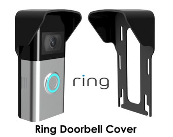 Ring Video Doorbell 1/2/3/4 2nd Gen & 3 Plus modèles | Couverture V2 | Protection de la caméra contre la pluie/l'éblouissement/la lumière | Mince et solide