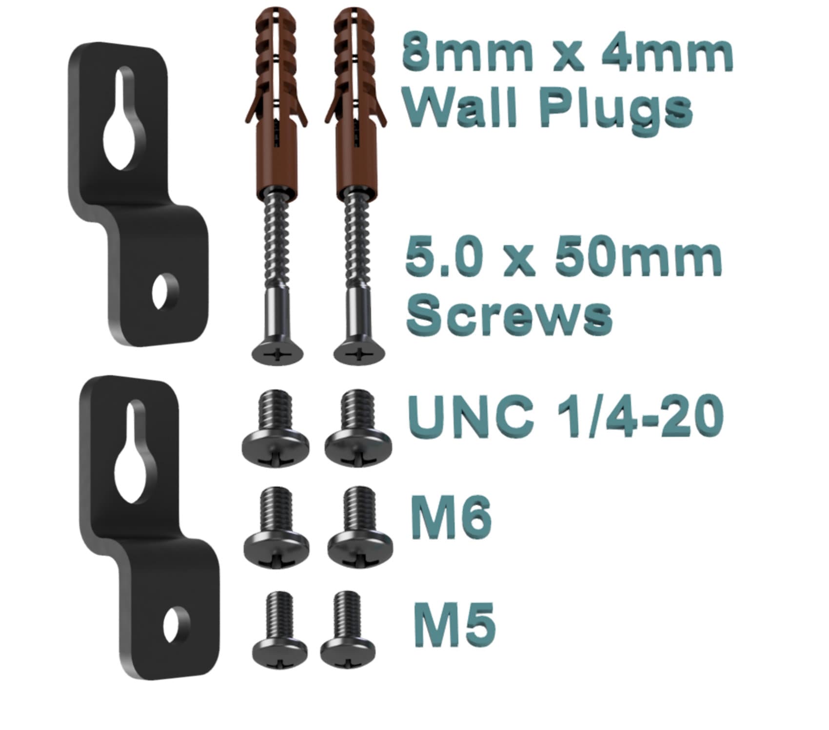 1/4" X 20 Universal Slim Wall Mount Brackets 5.1 For Surround - View #8