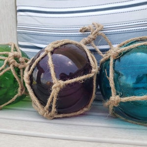 Japanese Glass Floats, Old Fish Net Buoys, Vintage Floats Once Used By  Fisherman In Japan, Assorted Sizes, Mix of Aquas & Greens