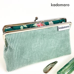 Bügeltasche Cord Kosmetiktasche Schminktasche 16 cm hellgrün