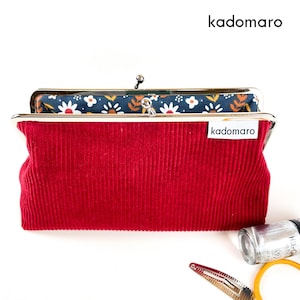 Bügeltasche Cord Kosmetiktasche Schminktasche 18 cm rot
