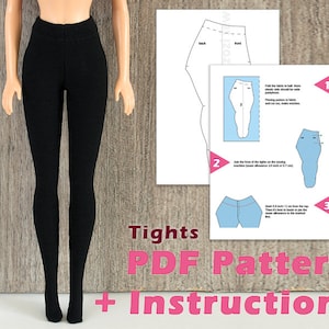 PDF Pattern of Tights for Barbie Doll + Sewing instructions