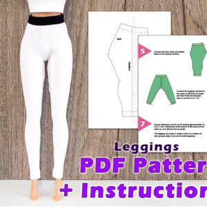 PDF Pattern of Leggings for Barbie Doll + Sewing instructions