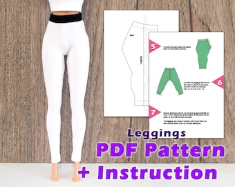 PDF Pattern of Leggings for Barbie Doll + Sewing instructions