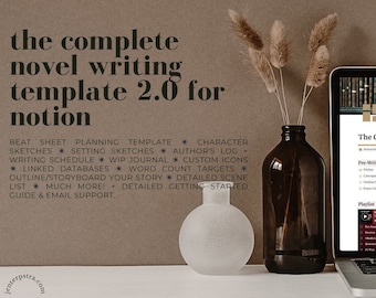 The Complete Novel Writing Template for Notion | novel writing, novel planner, creative writing workbook, Notion writing template