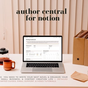Author Central for Notion | productivity template for writers, small business tools, reading journal, publishing planner, goal setting