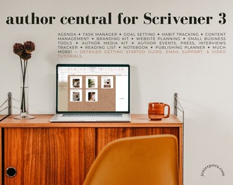 Author Central for Scrivener 3 | productivity template for writers, small business tools, reading journal, publishing planner, goal setting