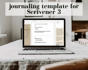 Journaling Template for Scrivener 3 | undated digital journal, morning pages, gratitude journal, journal prompts, reading journal