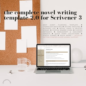The Complete Novel Writing Template for Scrivener 3 | novel writing, novel planner, creative writing workbook, Scrivener template and icons