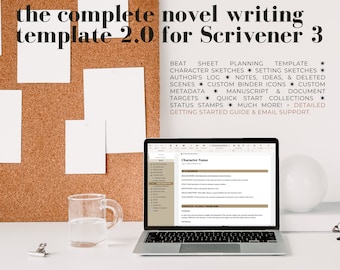 The Complete Novel Writing Template for Scrivener 3 | novel writing, novel planner, creative writing workbook, Scrivener template and icons