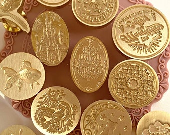 Wax Seal Stamps, HEAD ONLY, chandelier, flower, gold fish, coffee, DIY crafting tools, Sealing Wax Tools